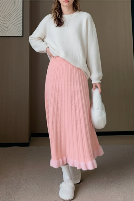 jupe maille plissée