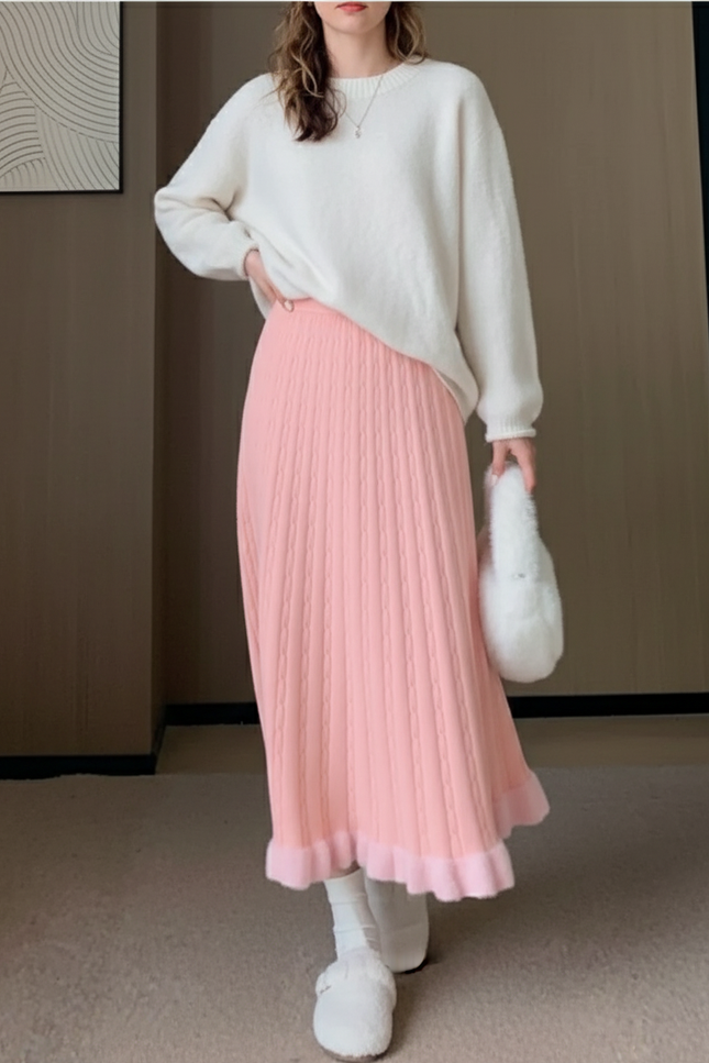 jupe maille plissée