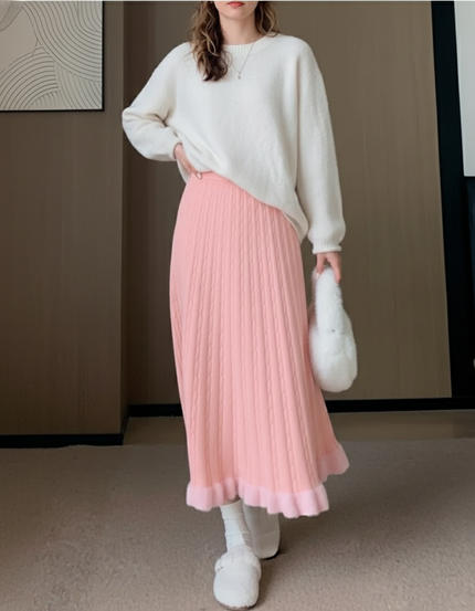 jupe maille plissée