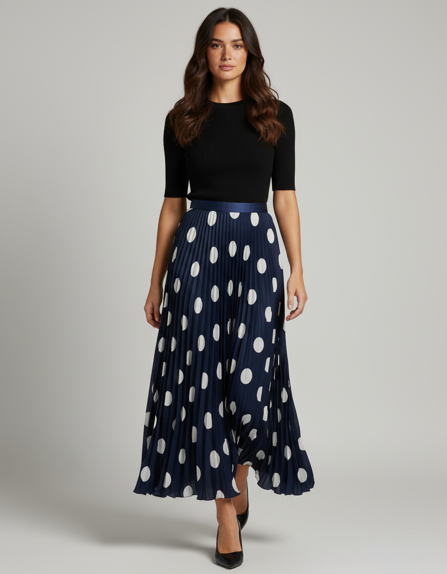 jupe plissée longue chic