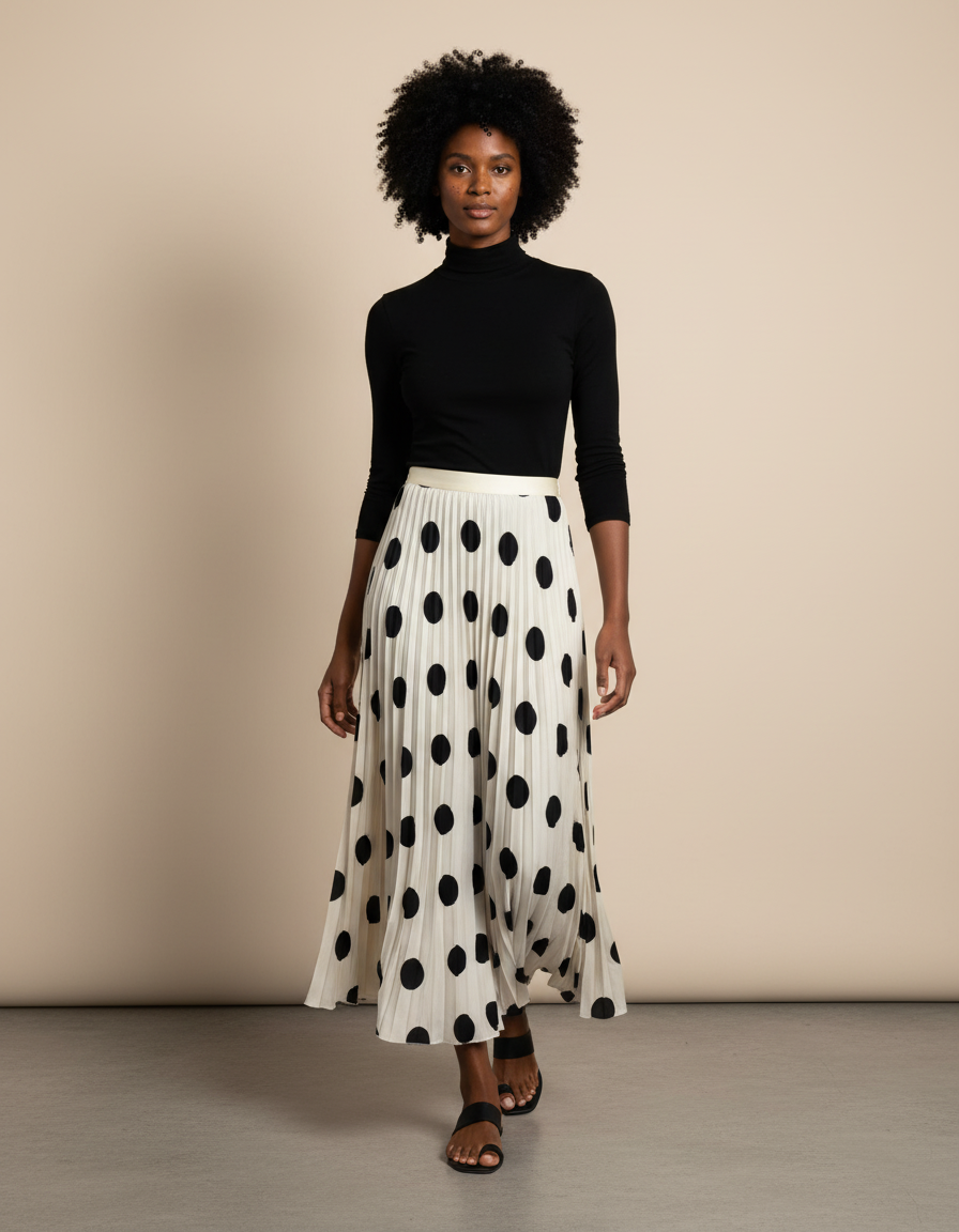 jupe plissée taille haute