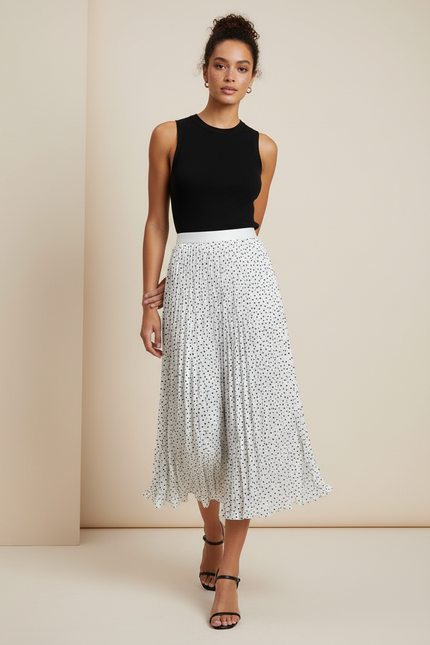 jupe plissée femme mi longue
