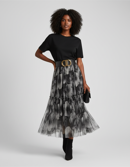 jupe plissée tulle noire