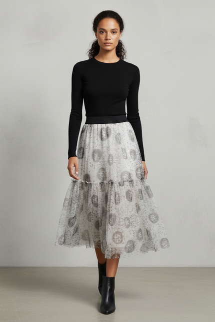 jupe plissée transparente