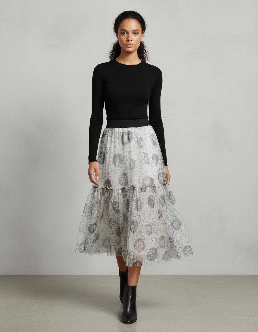 jupe plissée transparente