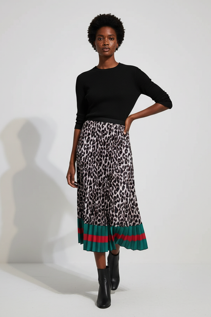 jupe taille haute plissée