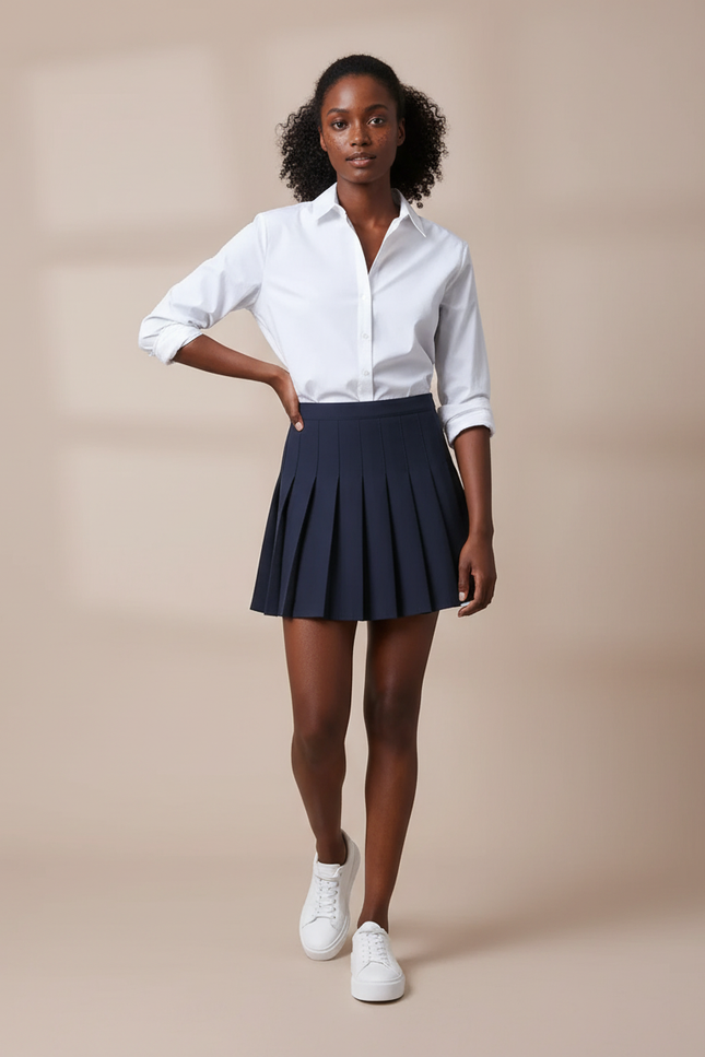 Jupe Plissée Marine Mini Chic