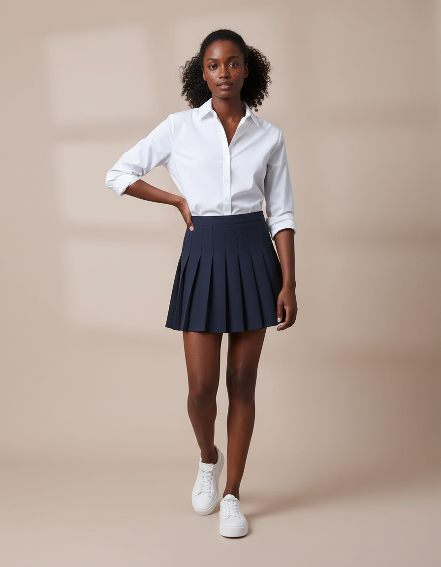 Jupe Plissée Marine Mini Chic