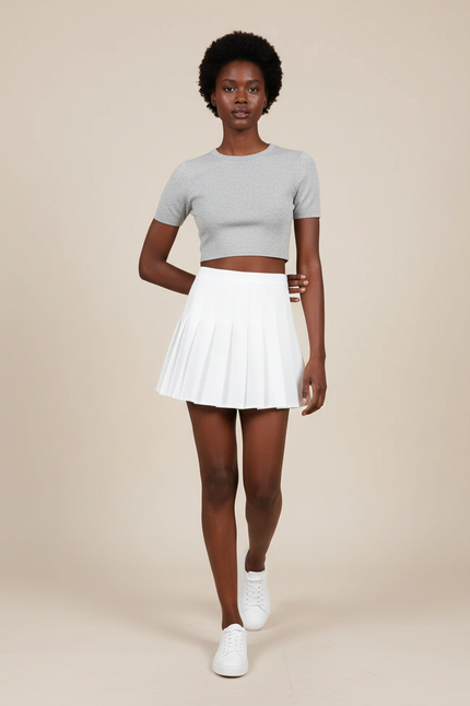 Jupe Plissée Blanche Mini Chic