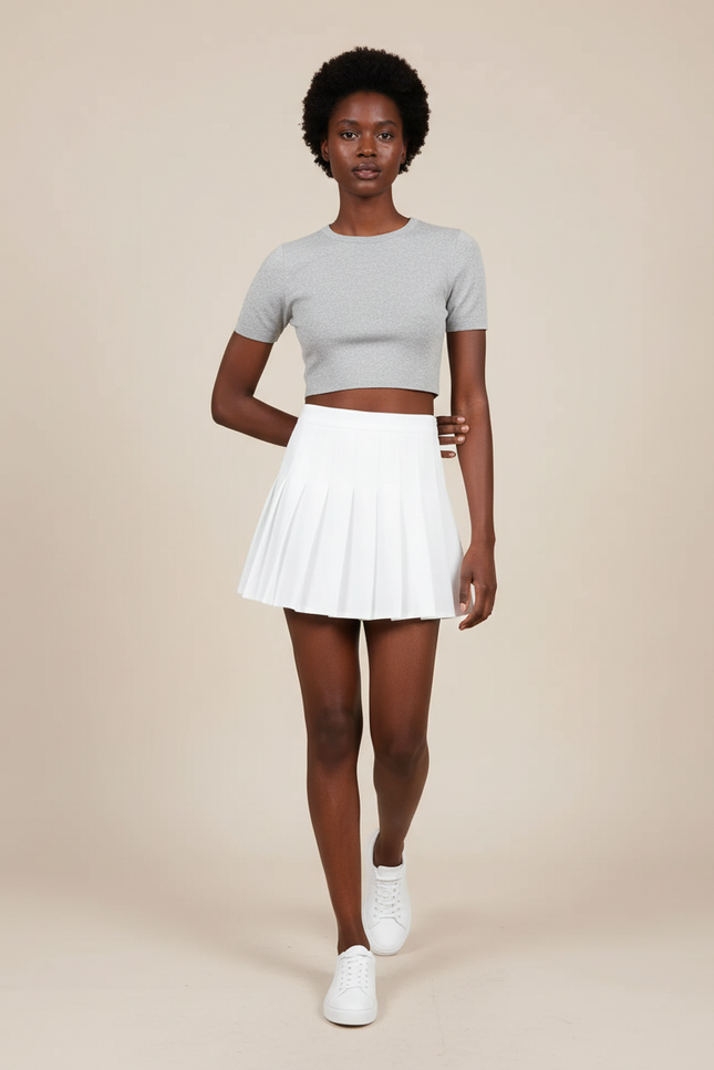Jupe Plissée Blanche Mini Chic