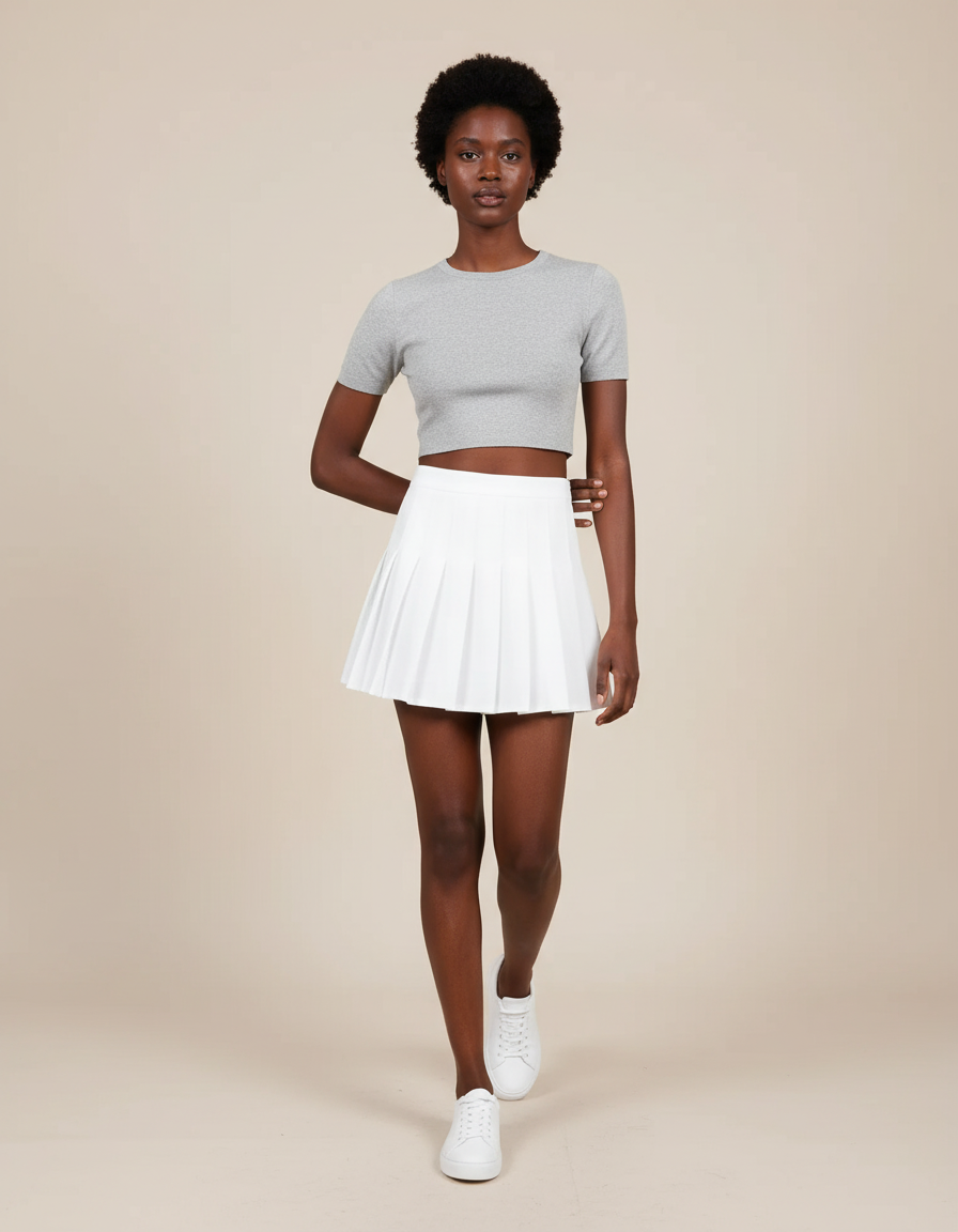 Jupe Plissée Blanche Mini Chic