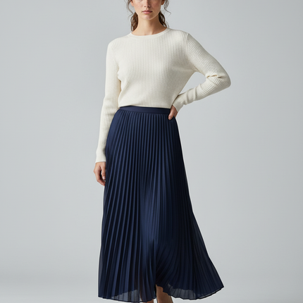 Collection image for: Jupe Plissée Bleu Marine