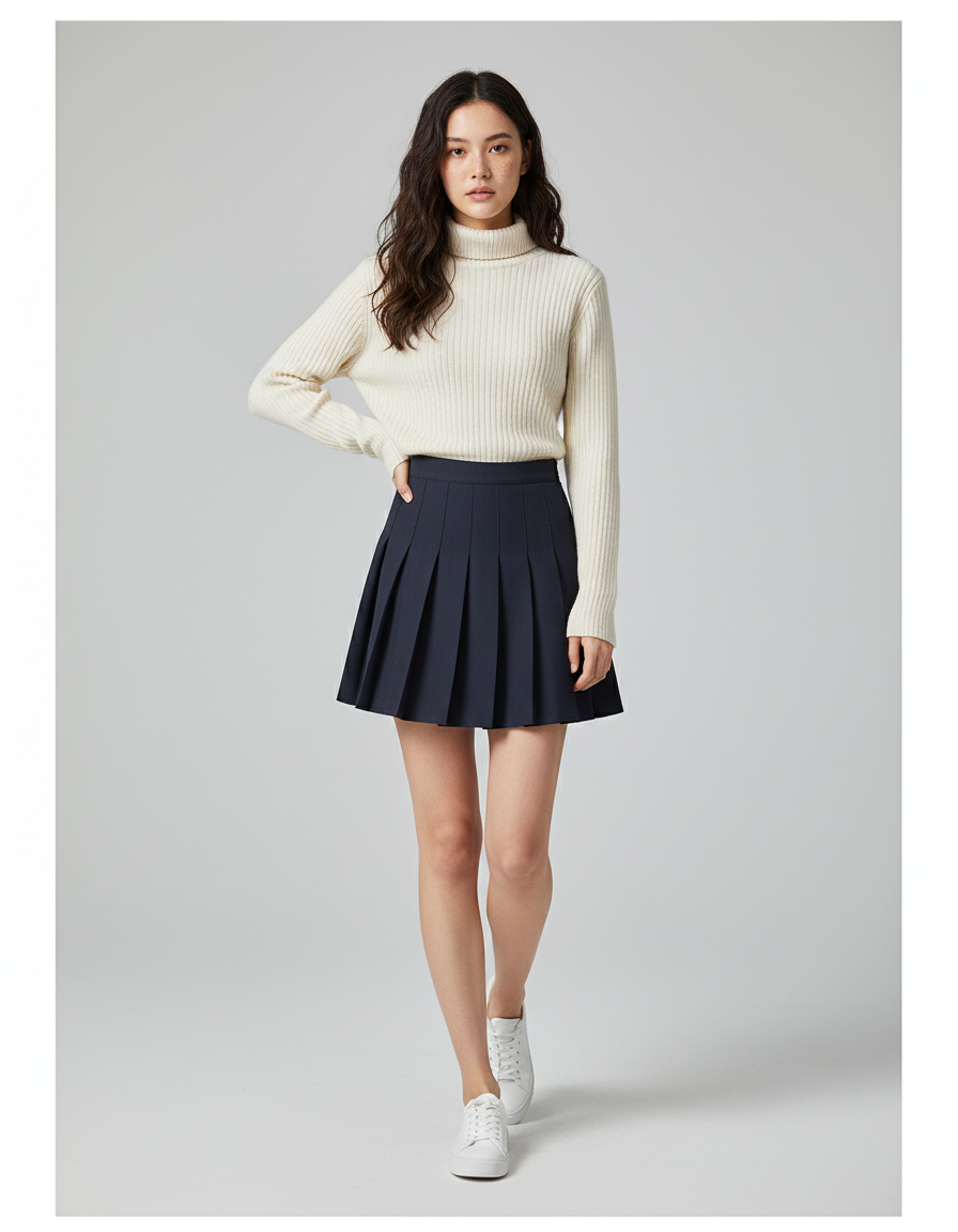 Jupe Plissée courte bleu marine Y2K