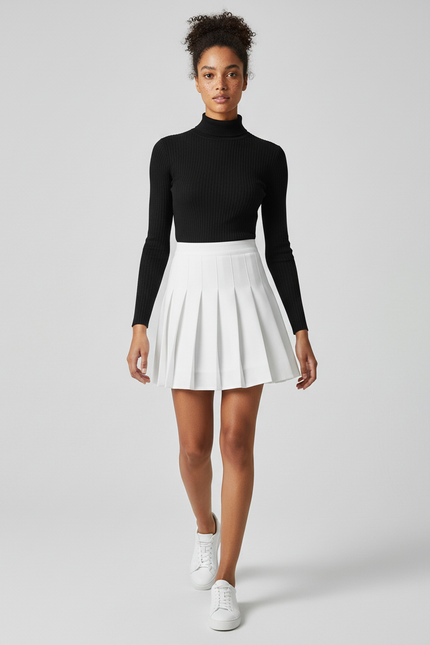 Jupe Plissée blanche mini Y2K