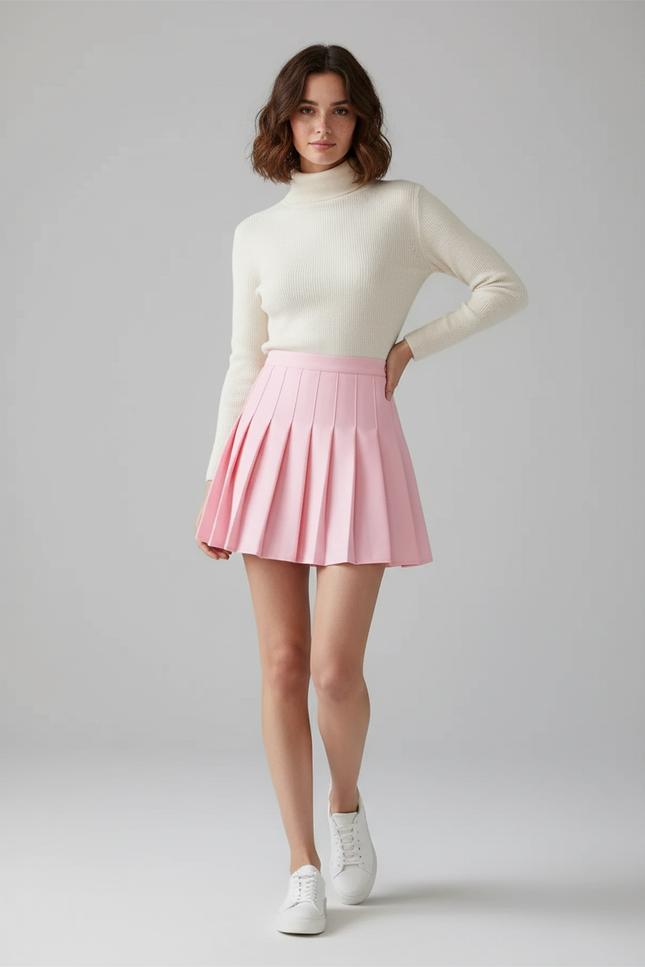 Jupe Plissée rose mini chic
