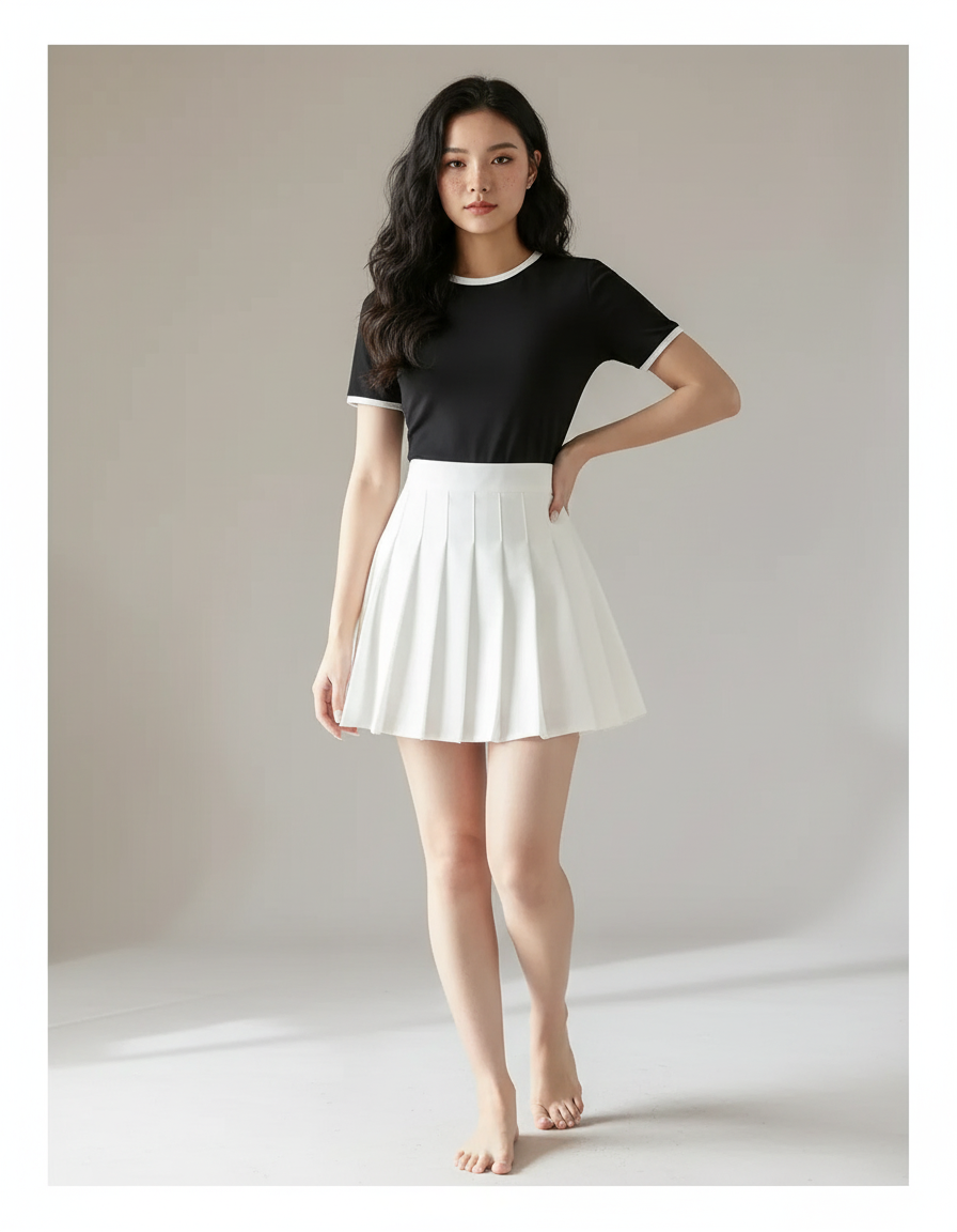 Jupe Plissée blanche mini chic raffinée