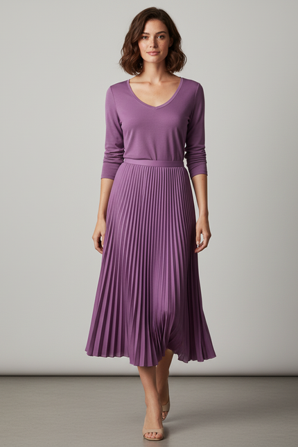 jupe plissée lilas