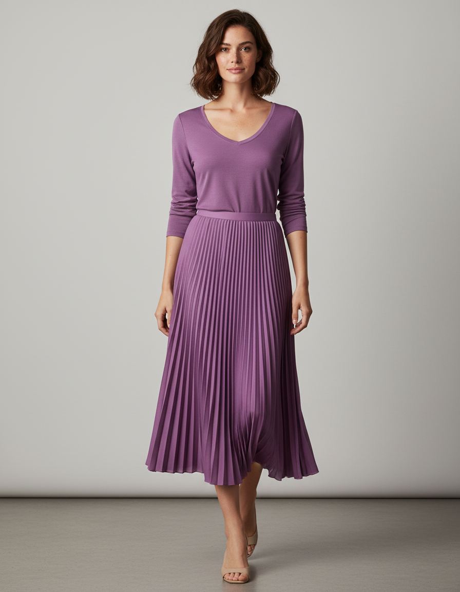 jupe plissée lilas