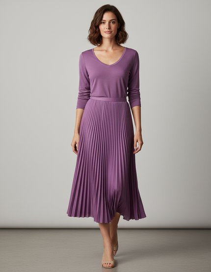 jupe plissée lilas
