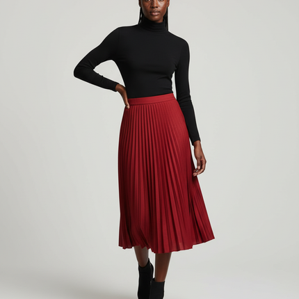 Collection image for: Jupe Plissée Bordeaux