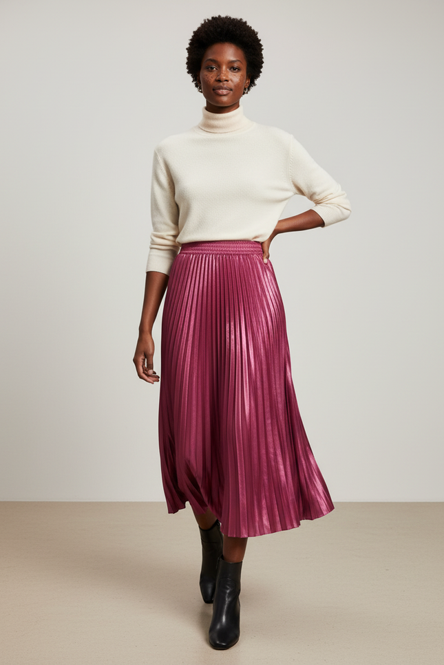 jupe plissée metallic