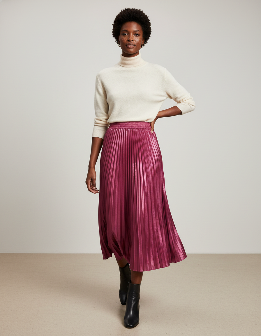 jupe plissée metallic