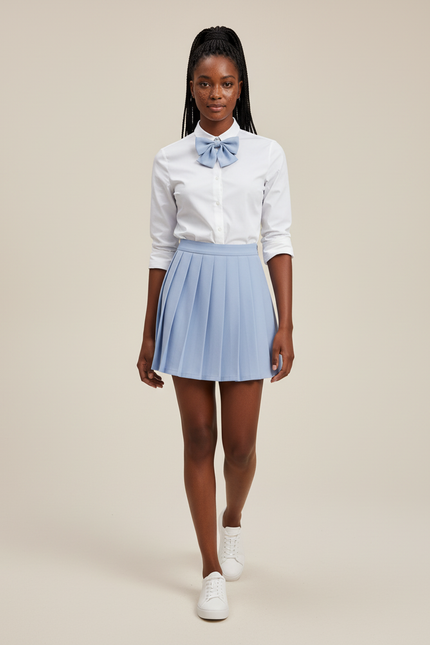 Jupe Plissée bleu clair mini estivale