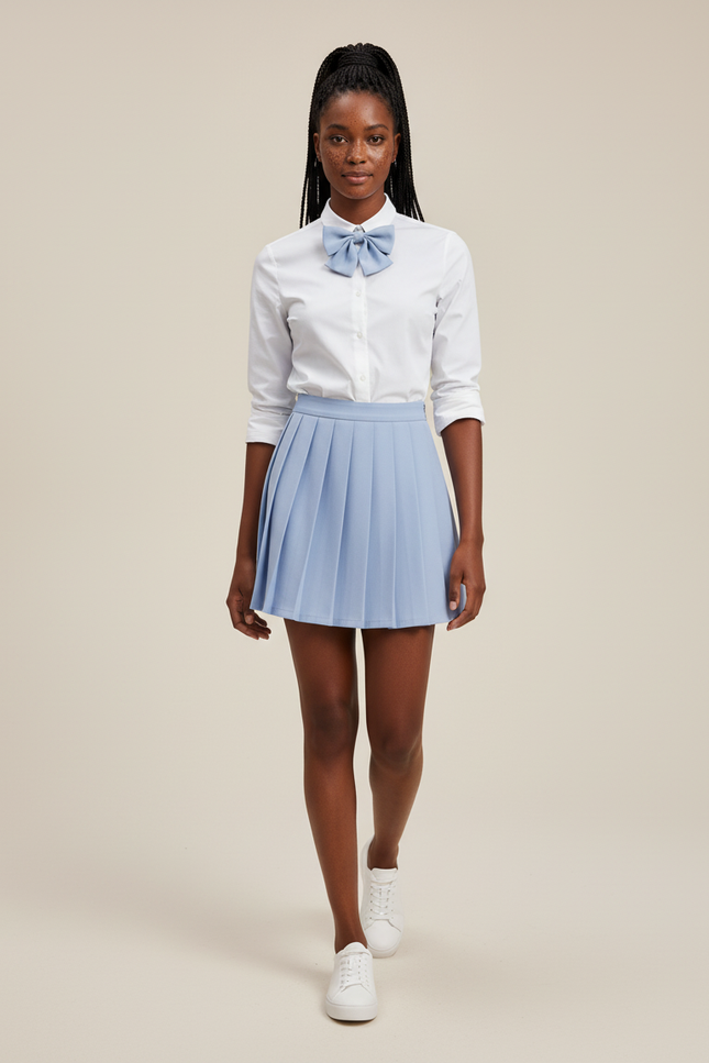 Jupe Plissée bleu clair mini estivale