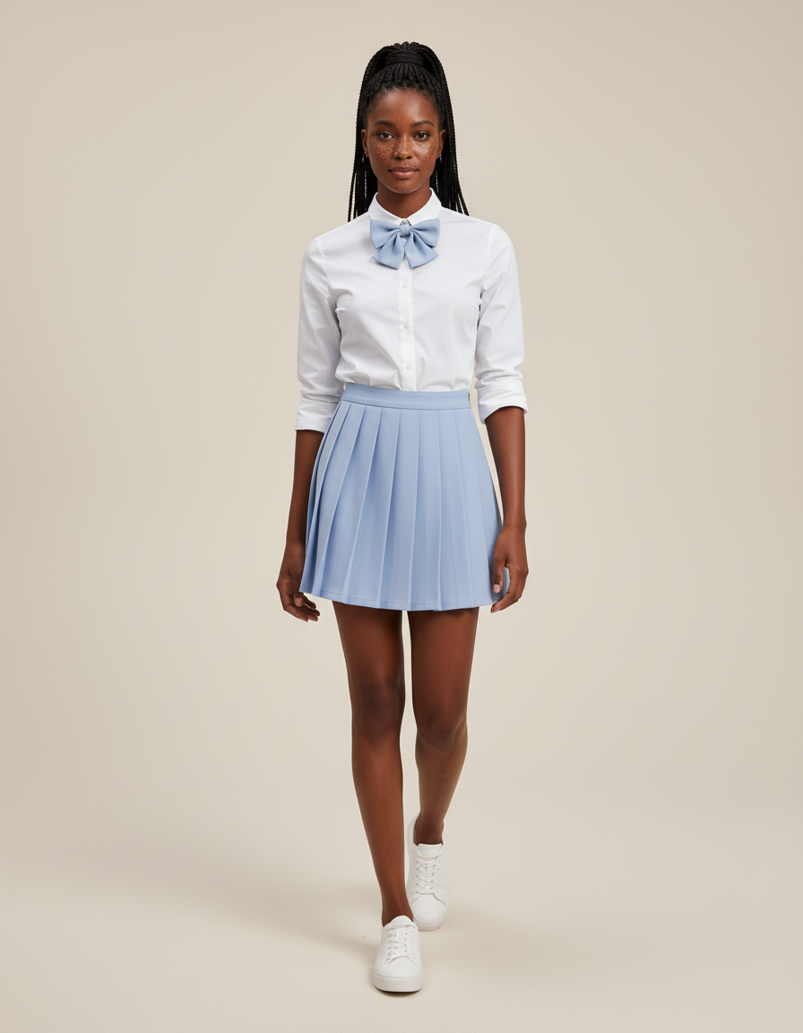 Jupe Plissée bleu clair mini estivale