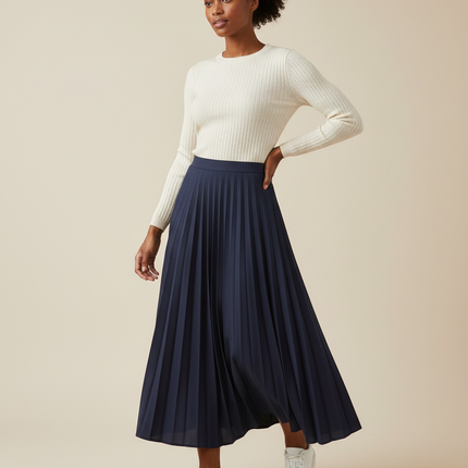Collection image for: Jupe Plissée Bleu Marine