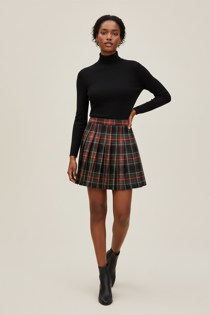 Jupe Plissée mini écossaise chic raffinée