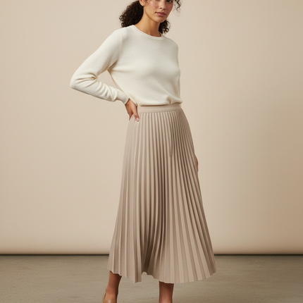 Collection image for: Jupe Plissée Beige