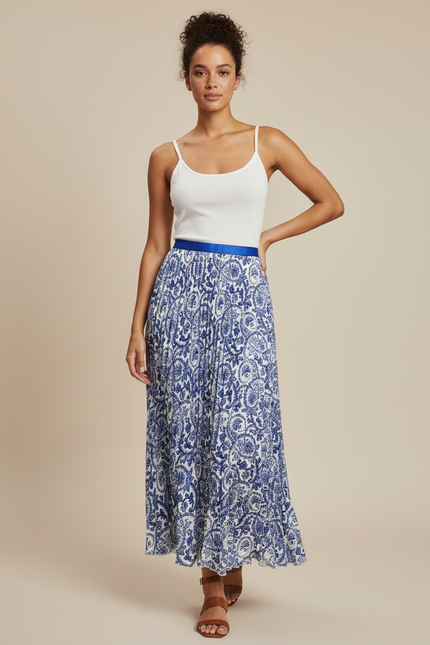 jupe plissée bleue