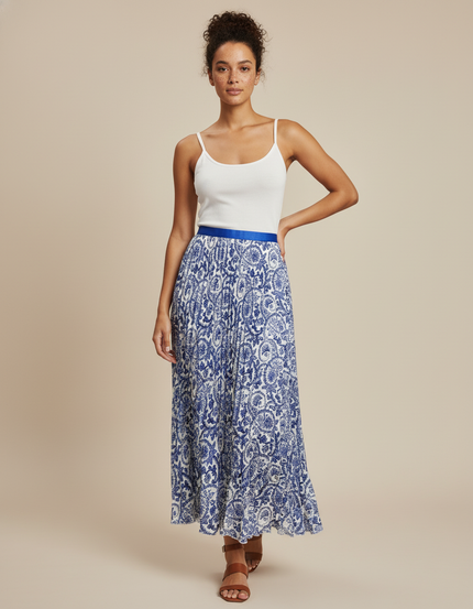 jupe plissée bleue
