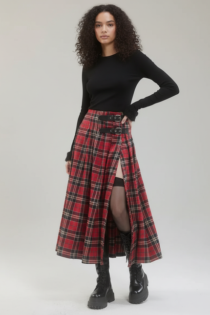 Jupe Plissée écossaise rétro chic
