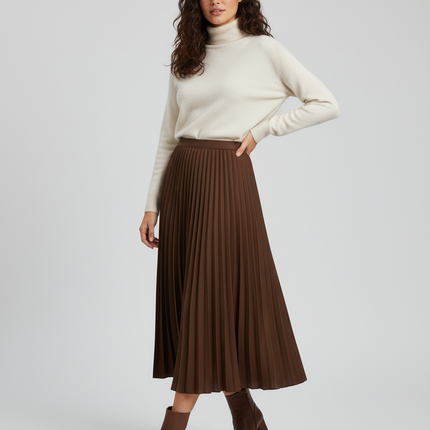 Collection image for: Jupe Plissée Marron