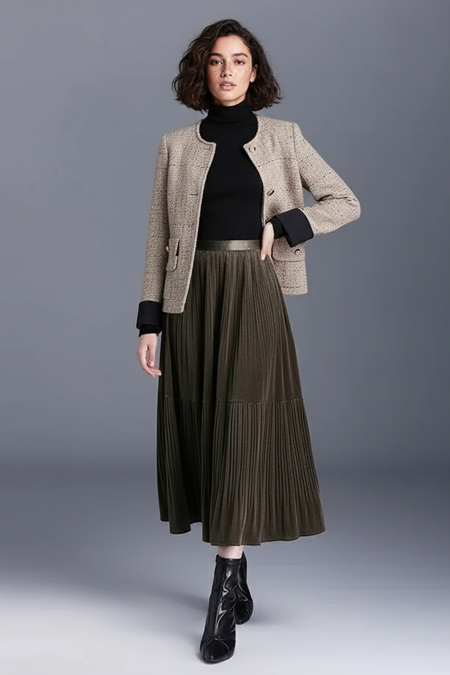 jupe velours plissée