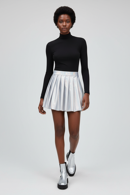 Jupe Plissée Irisée Mini Sexy