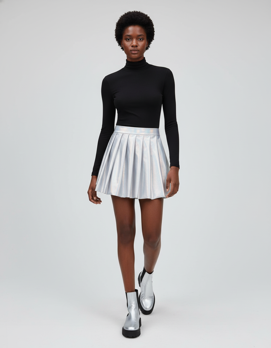 Jupe Plissée Irisée Mini Sexy