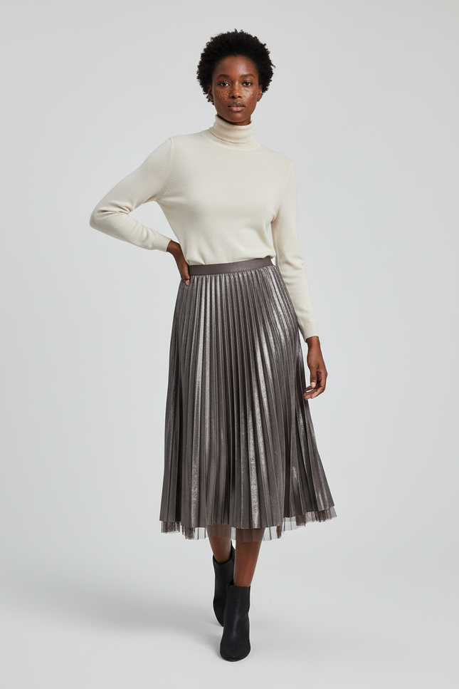 jupe plissée taille élastique