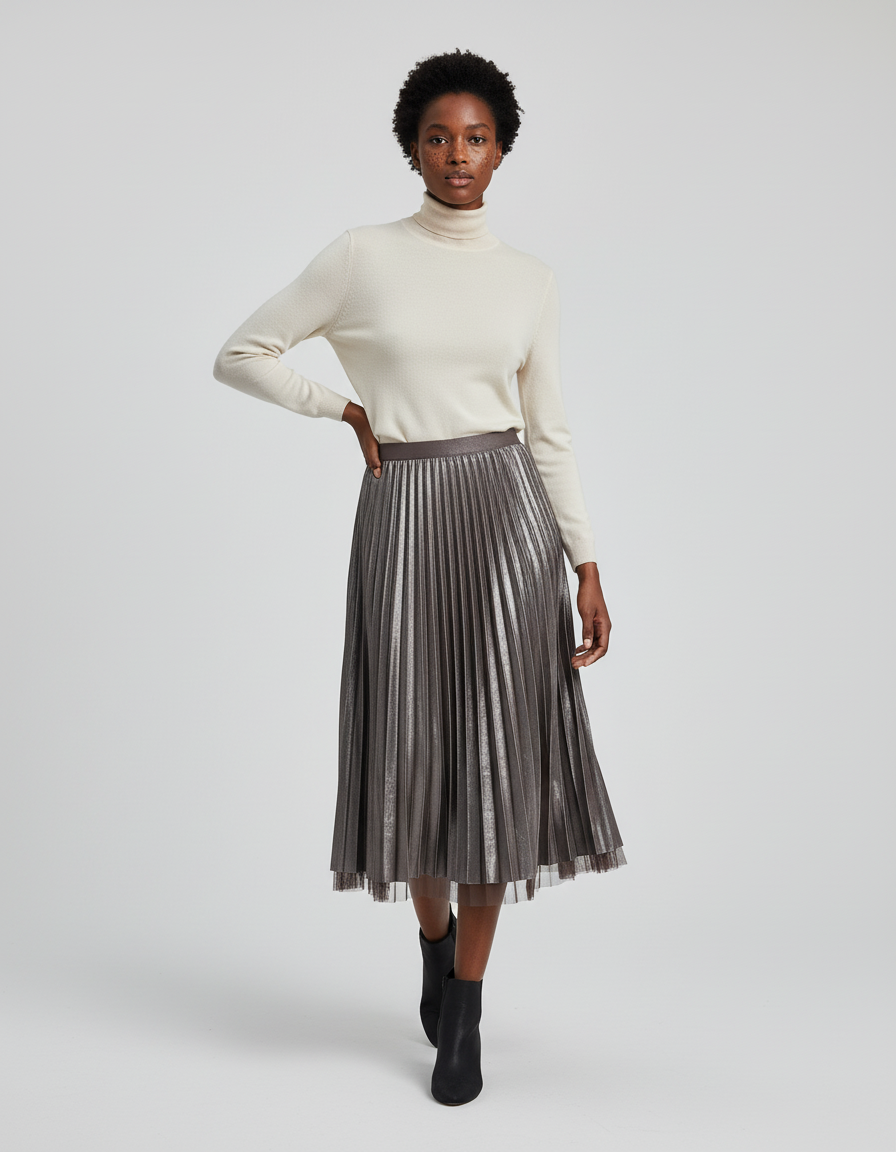 jupe plissée taille élastique