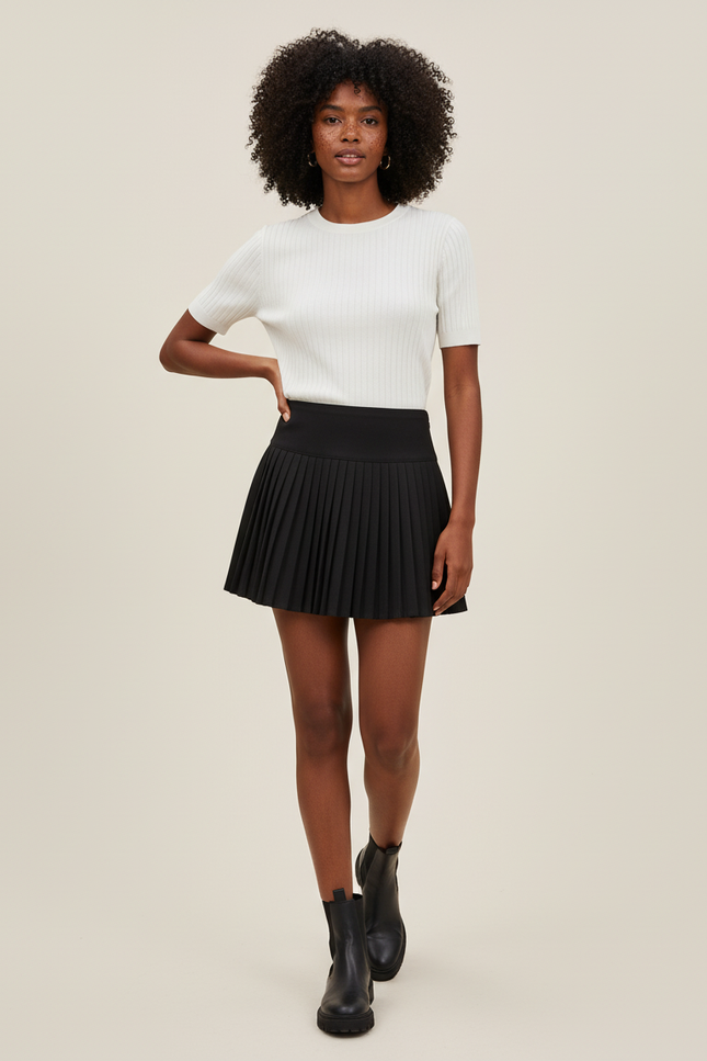jupe short plissée femme