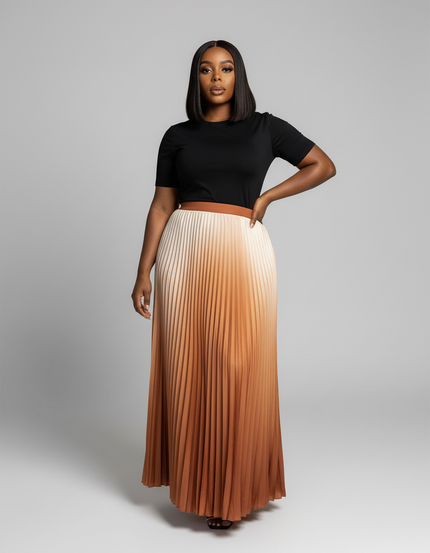 jupe plissée longue femme