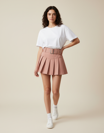 jupe plissée avec ceinture
