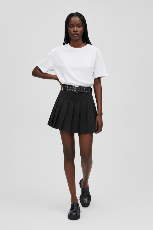 jupe plissée ceinture