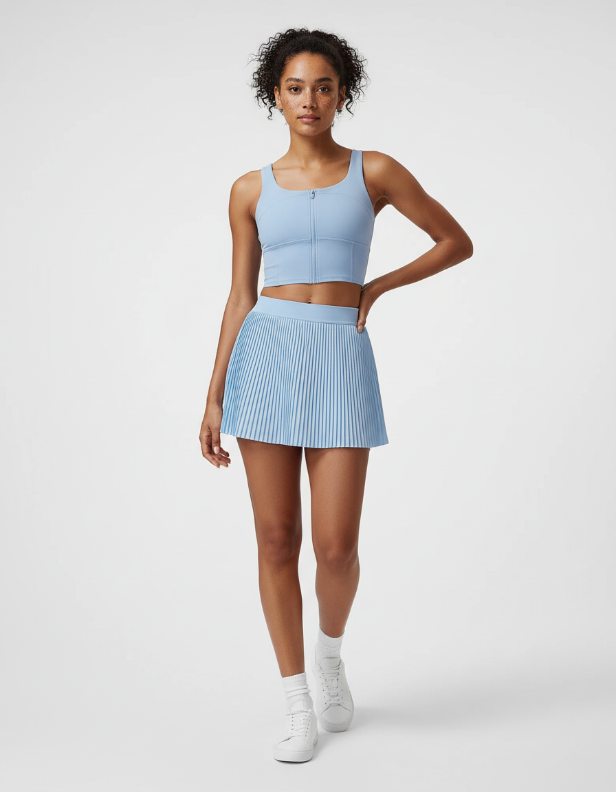 Jupe Plissée mini bleu ciel sportive