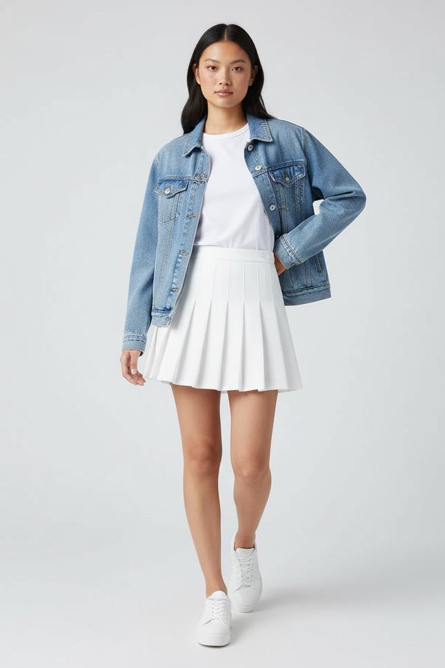 Jupe Plissée blanche mini chic tendance