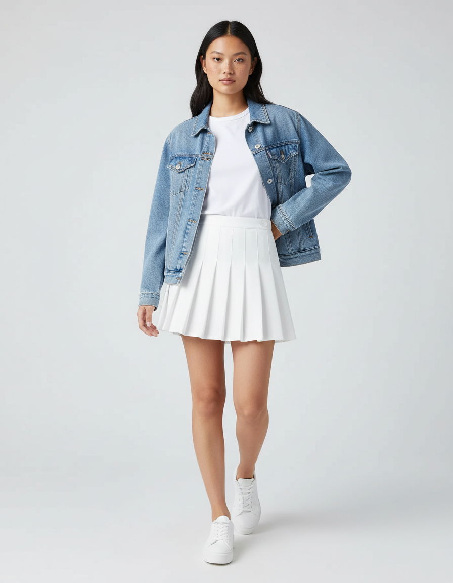 Jupe Plissée blanche mini chic tendance