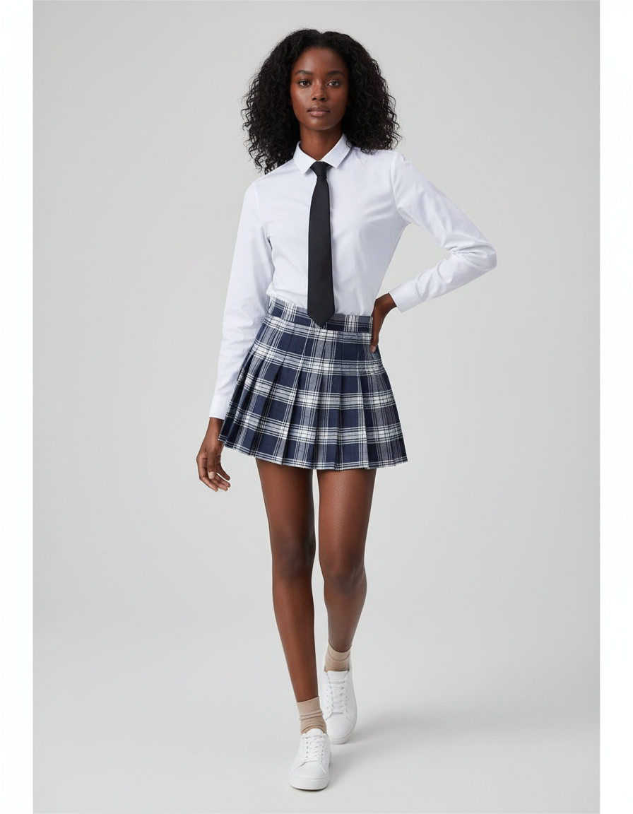 Jupe Plissée Mini Carreaux Chic tendance