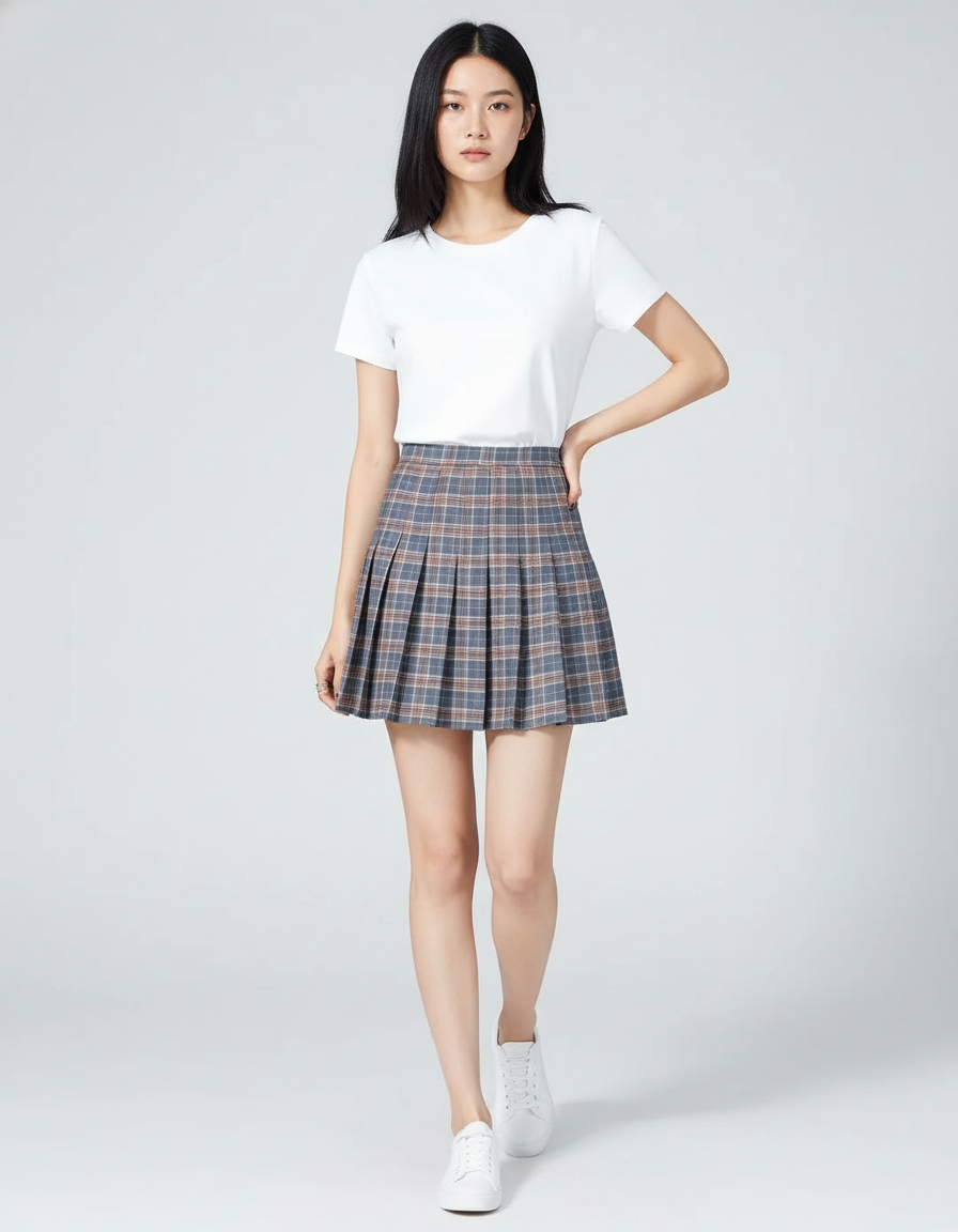 Jupe Plissée à carreaux mini chic raffinée